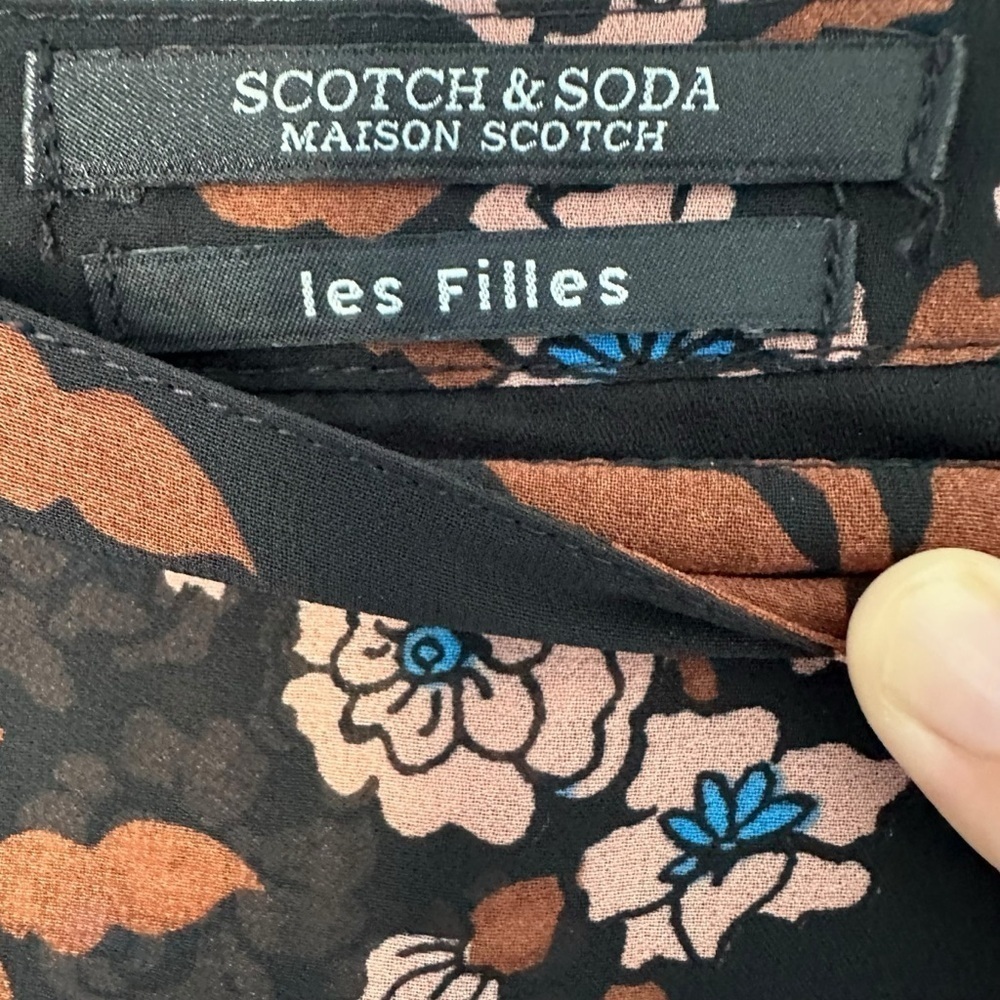 SCOTCH & SODA WOMENS FLORAL ASYMMETRICAL FLOWY FISHTAIL MAXI SKIRT XS  NWOT - Picture 8 of 10